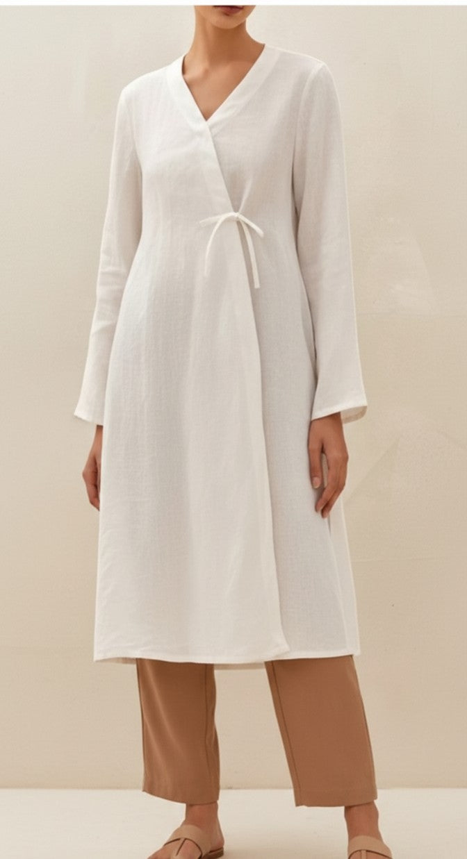 Angrakha Style Full Sleeve Long Kurta