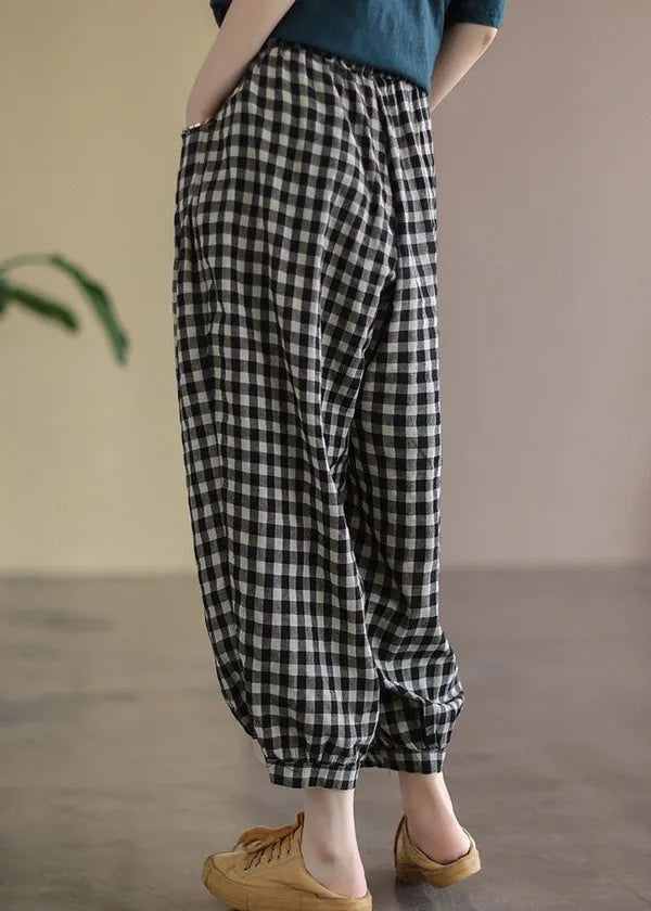 Black & White Check Loose Pants – Trendy, Comfortable & Versatile