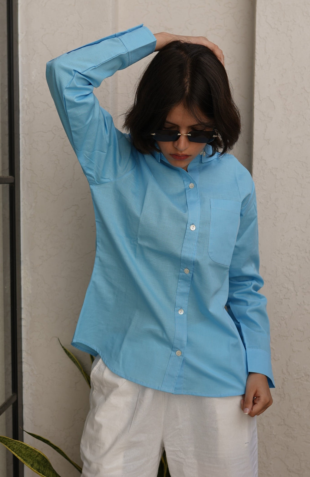 Women's Premium Cotton Formal Shirt – Regular Fit Long Sleeve Button-Down