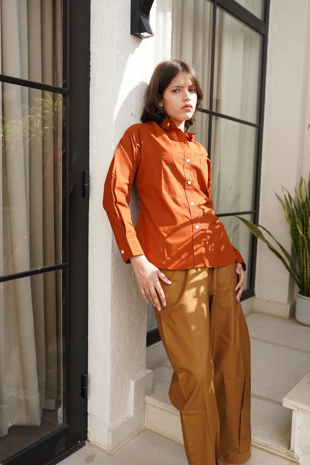 Women's Premium Cotton Formal Shirt – Regular Fit Long Sleeve Button-Down