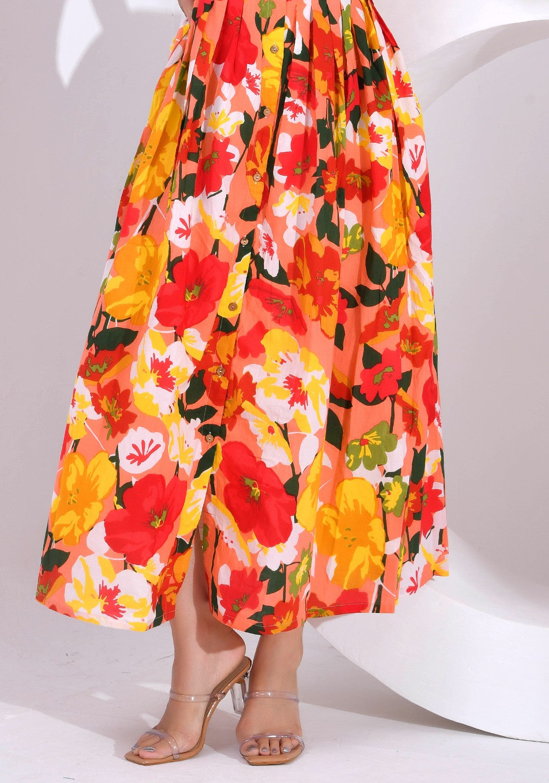 Women's Long Printed Cotton Skirt