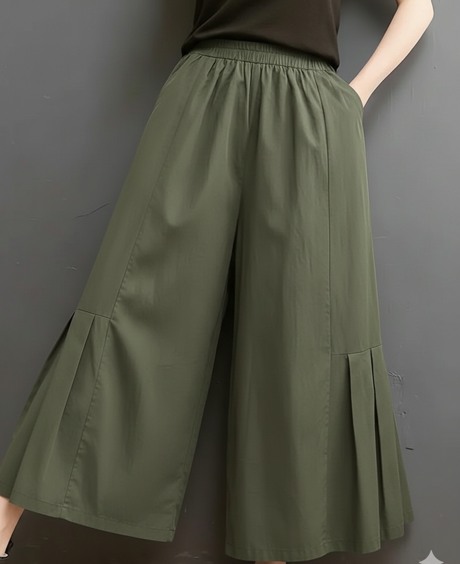 Women Stylish & Comfortable Wide-Leg Pleated Trouser