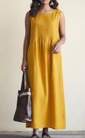 Graceful Long Maxi Dress with Pintuck Detailing