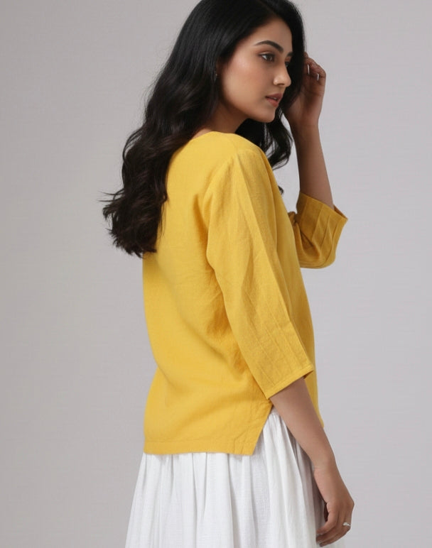 Women's Cotton Top with Pintuck Detailing