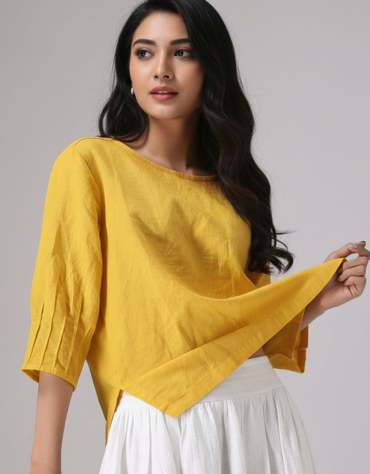 Women's Cotton Top with Pintuck Detailing