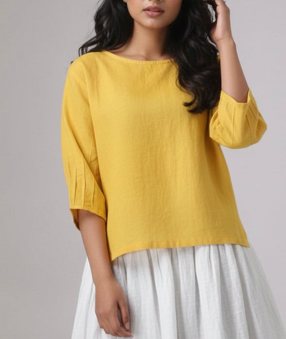 Women's Cotton Top with Pintuck Detailing