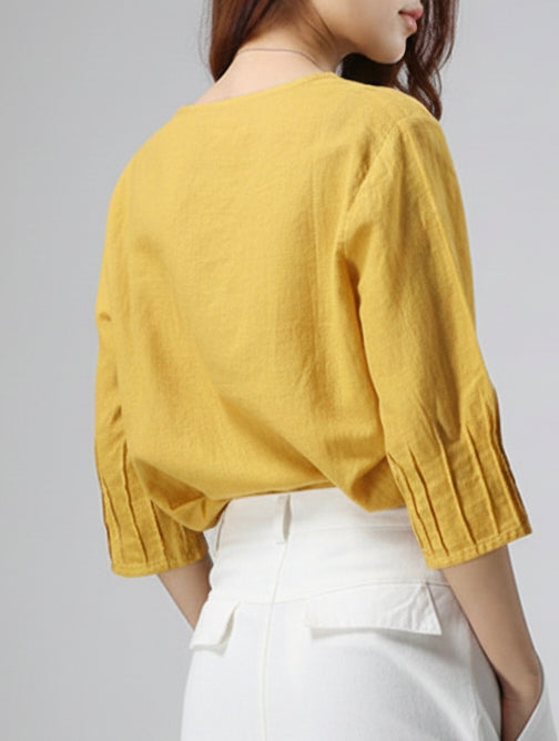 Women's Cotton Top with Pintuck Detailing
