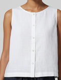 Pure Linen Round Neck Short Shirt