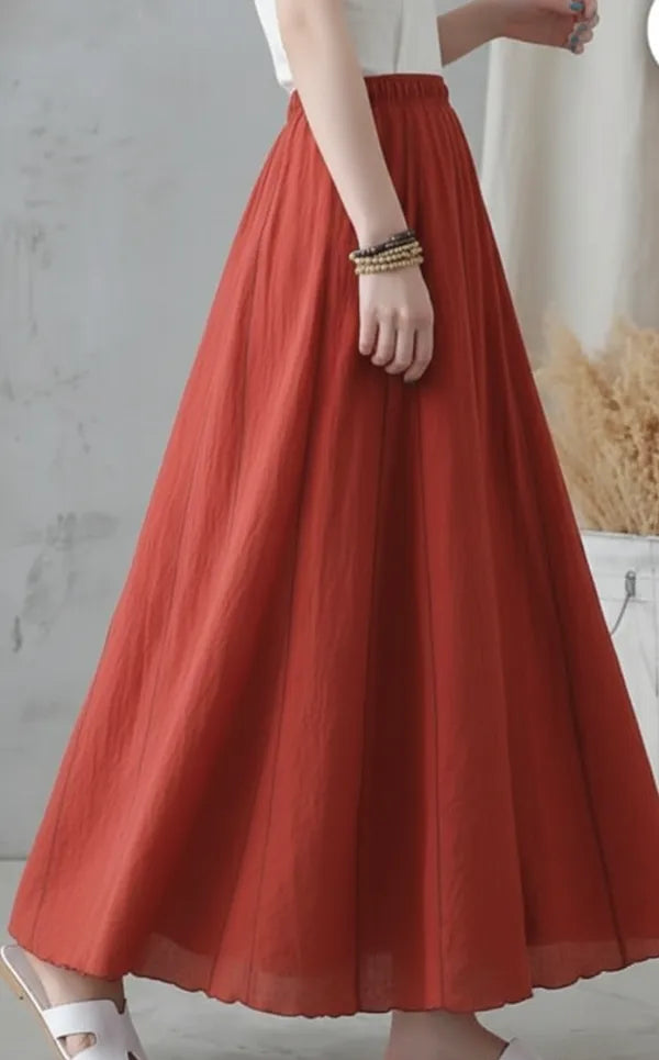 Women's Long Panelled Skirt in Different Colors