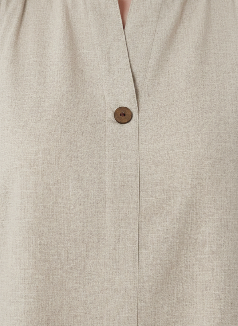 Women Sleeveless Natural Pure Linen-Textured Top | Elegant Button-Down Top