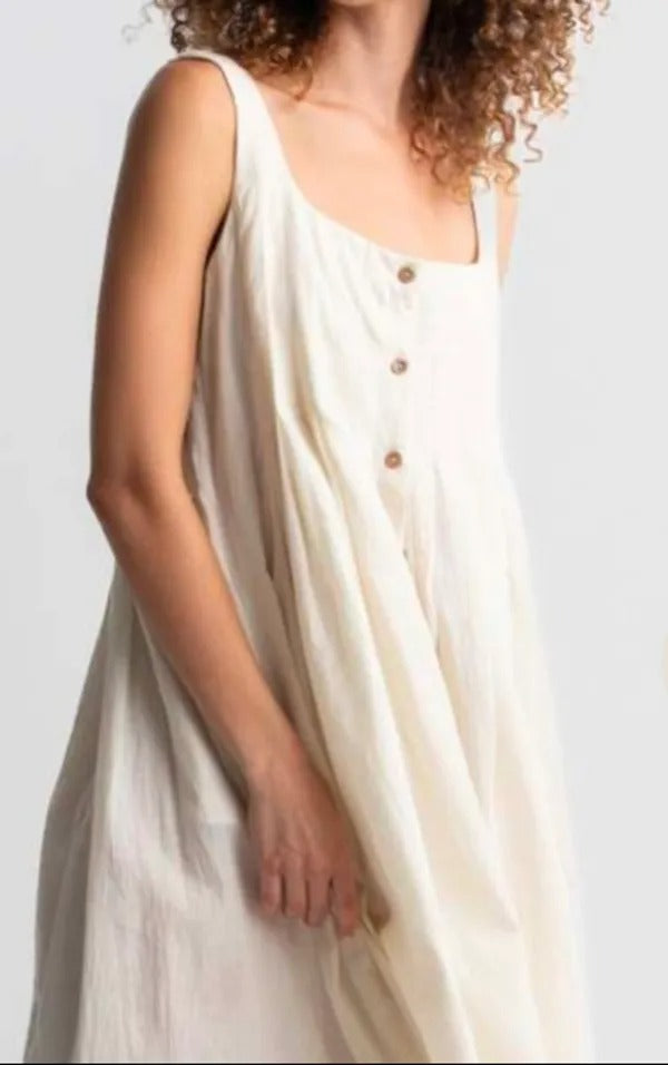 Women Of White Pleated Button-Down Midi Dress