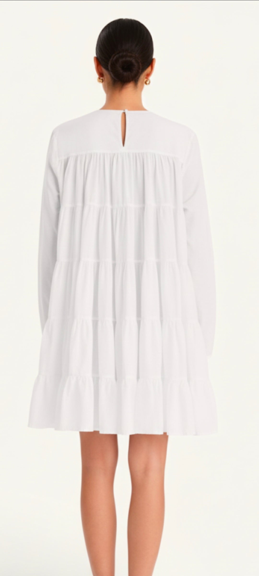 Layered Women's Dress in White & Pink