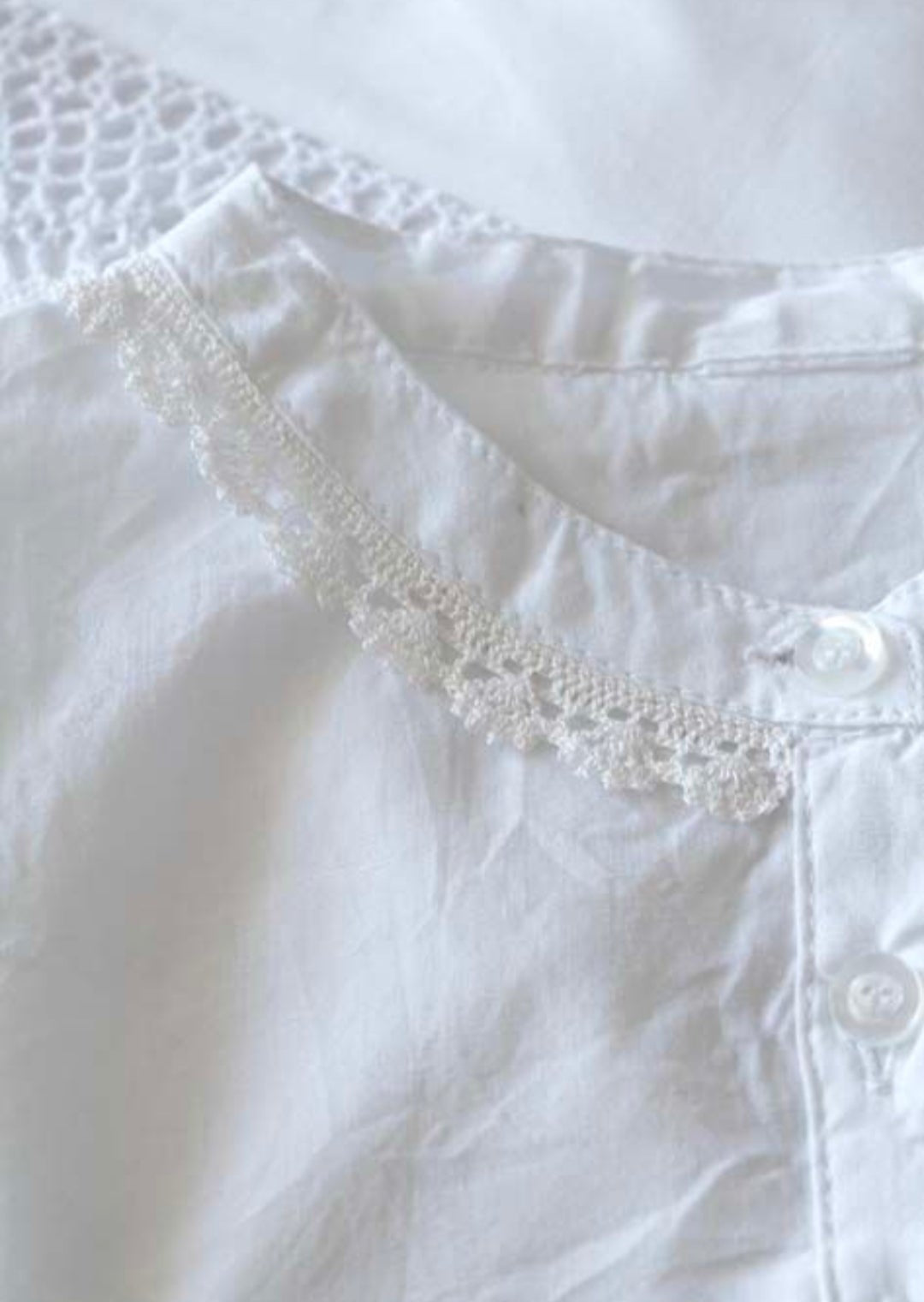 Women's Cotton Laced Band Collar Full Shirt