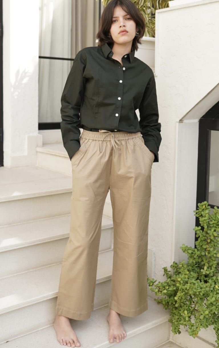 Women's Premium Cotton Formal Shirt – Regular Fit Long Sleeve Button-Down