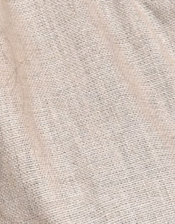 Women’s Pure Linen Solid Beige Elastic Waist Pants with Pockets