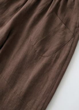 Women's Heavy Premium Cotton Relaxed Fit Trousers – Coffee Brown High-Waisted