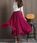 Women Premium Tissue Silk Flare Maxi Skirt – Elegant Ethnic Long Skirt