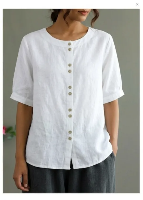 Women Casual Cotton Mid Length Sleeve Top