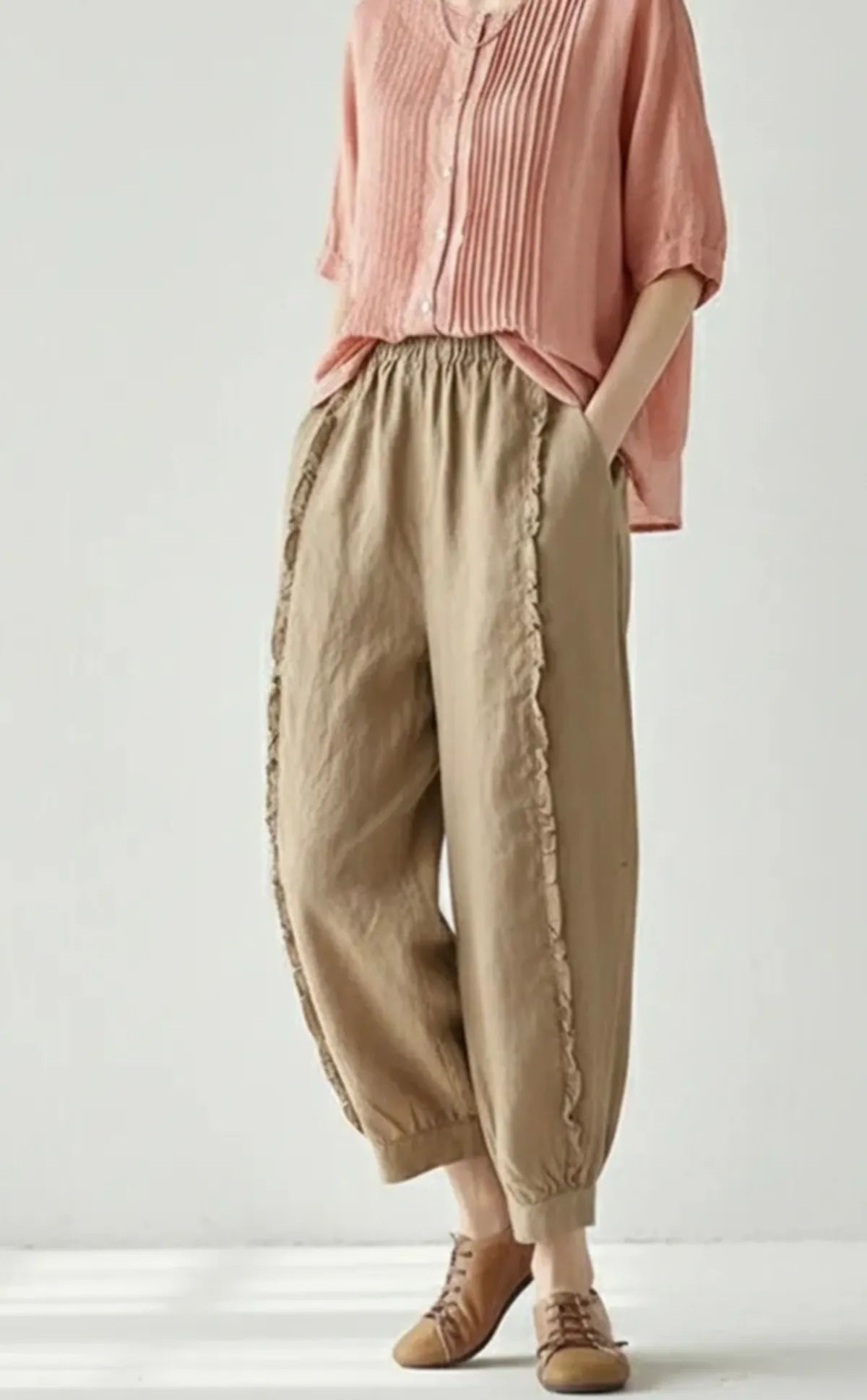 Women's Gathered Panelled loose Pant