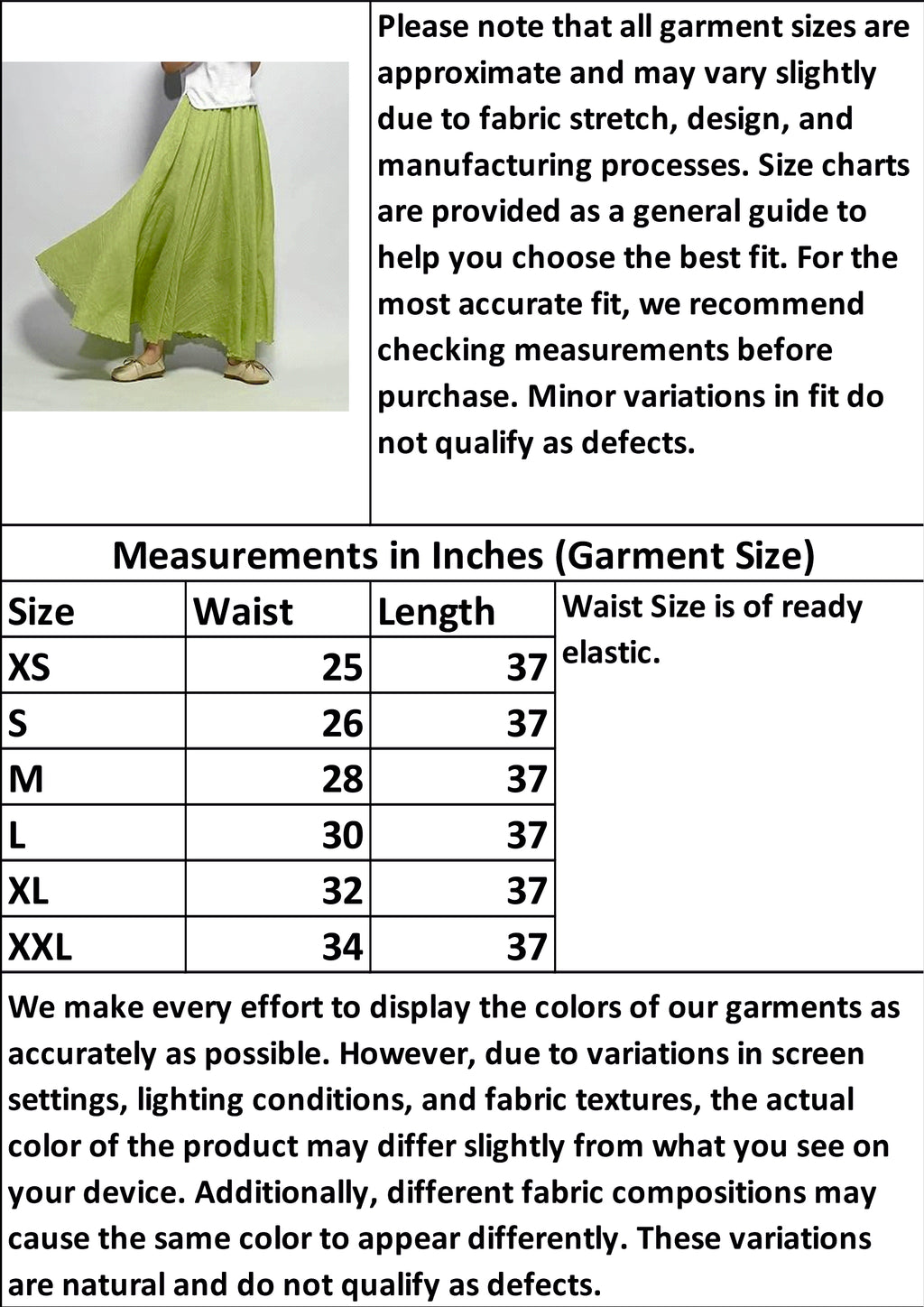 Women's Long Panelled Skirt in Different Colors
