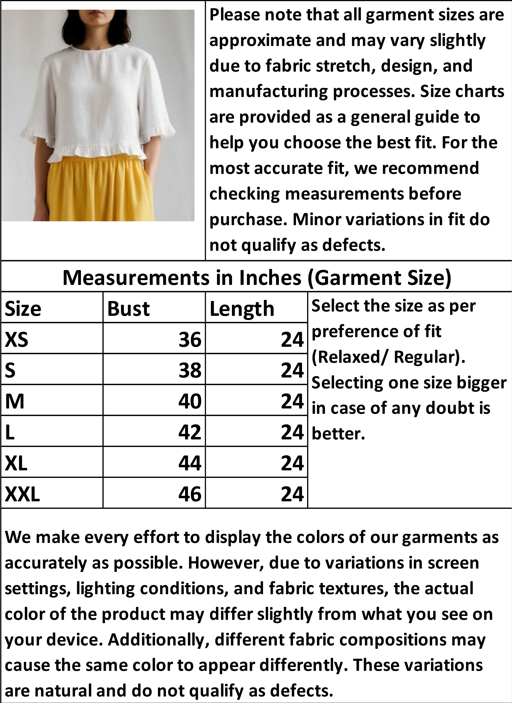 Women's Loose Top with Frills in Pure Linen