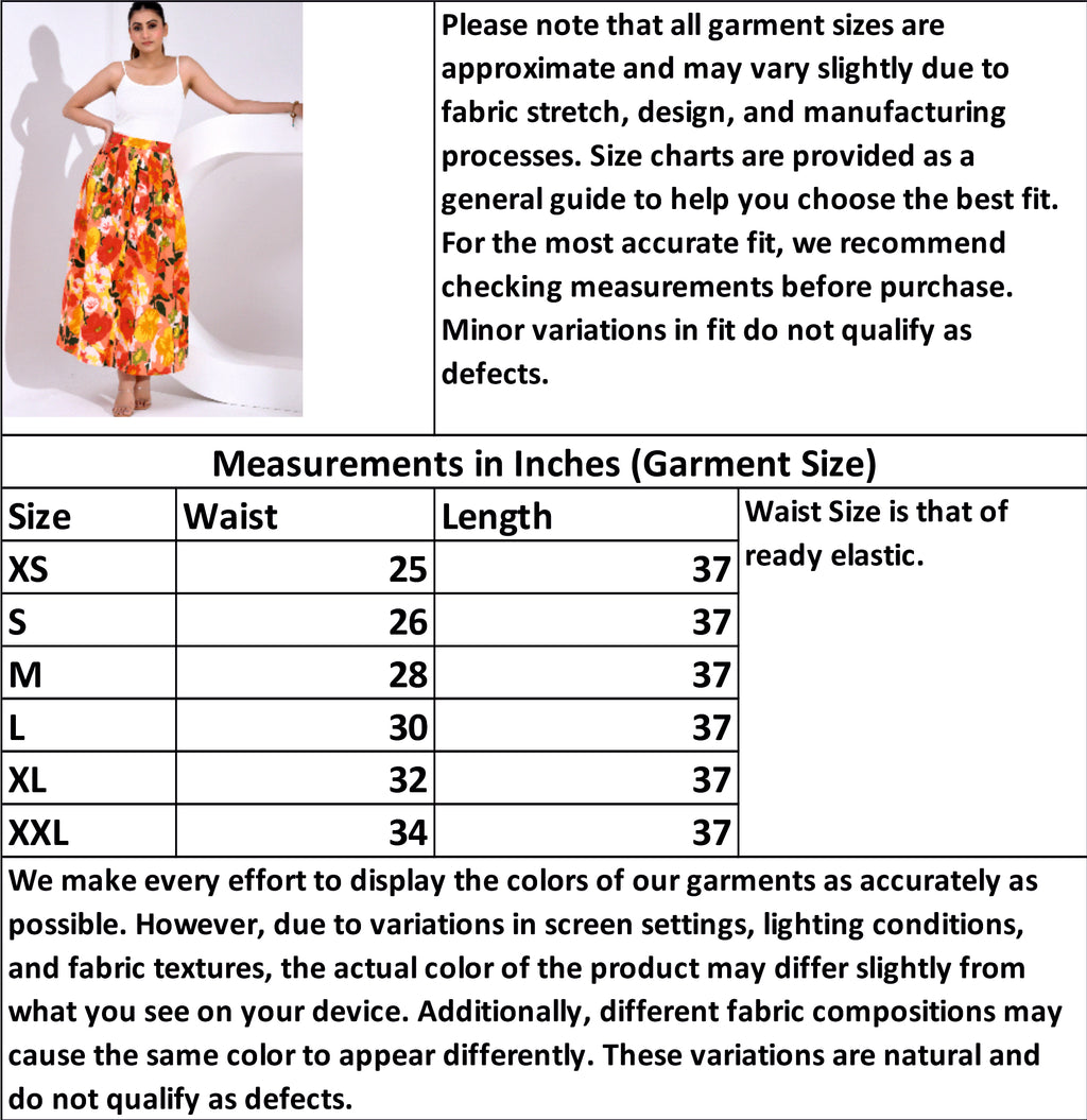 Women's Long Printed Cotton Skirt