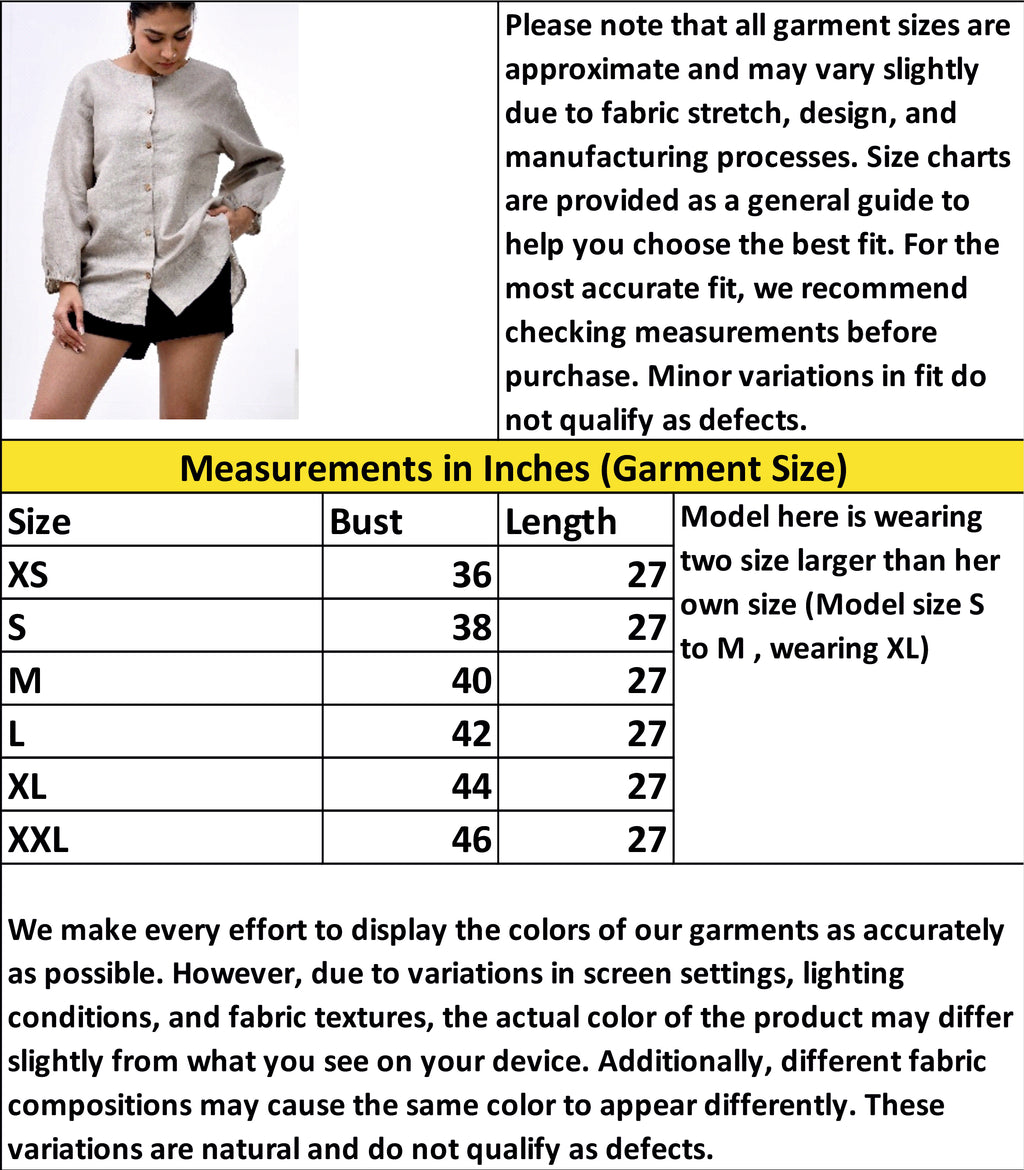 Natural Premium Linen Shirt for Women- Natural Color