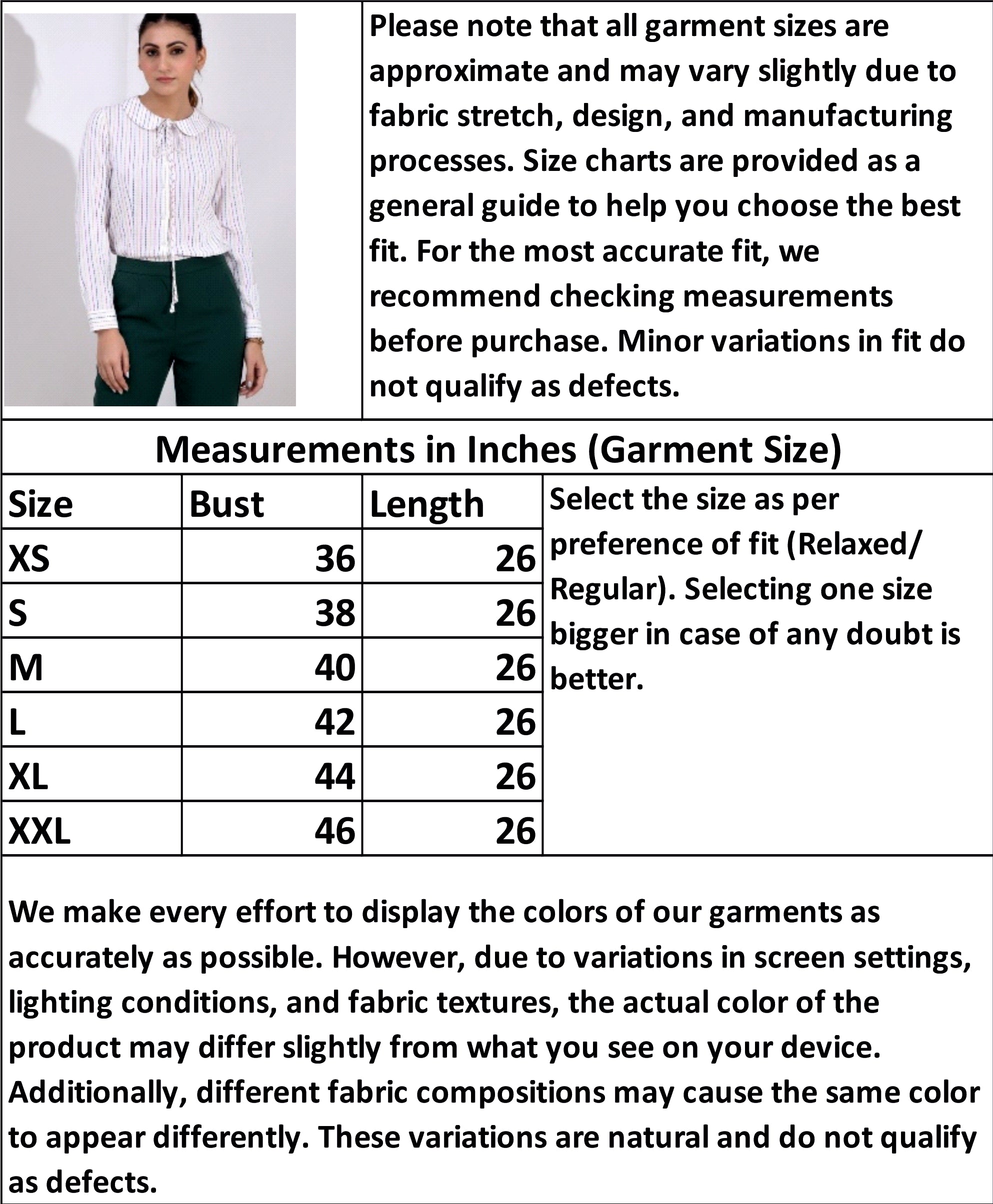 Baby Collar Full Shirt in White Stitching Detailed Fabric