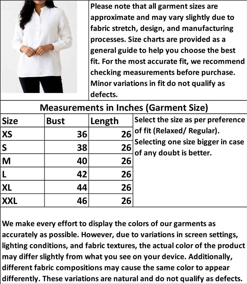 White Stand Collar Pure Linen Shirt for Women